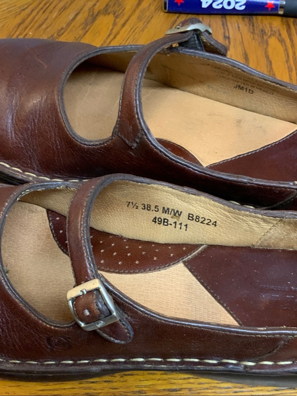 Born Brown Leather Mary Jane Clogs - Picture 3 of 5